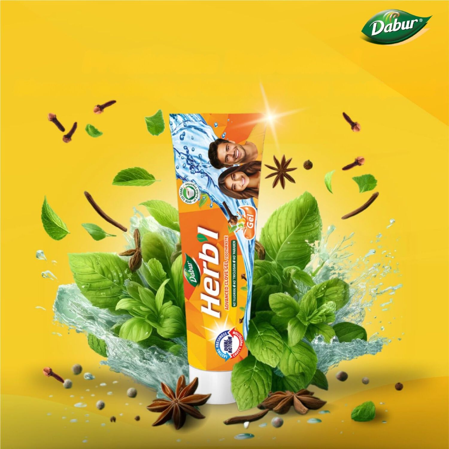 Dabur Herb&acute;l Pasta Dental Clove Gel + Cepillo 150gr image number 1.0