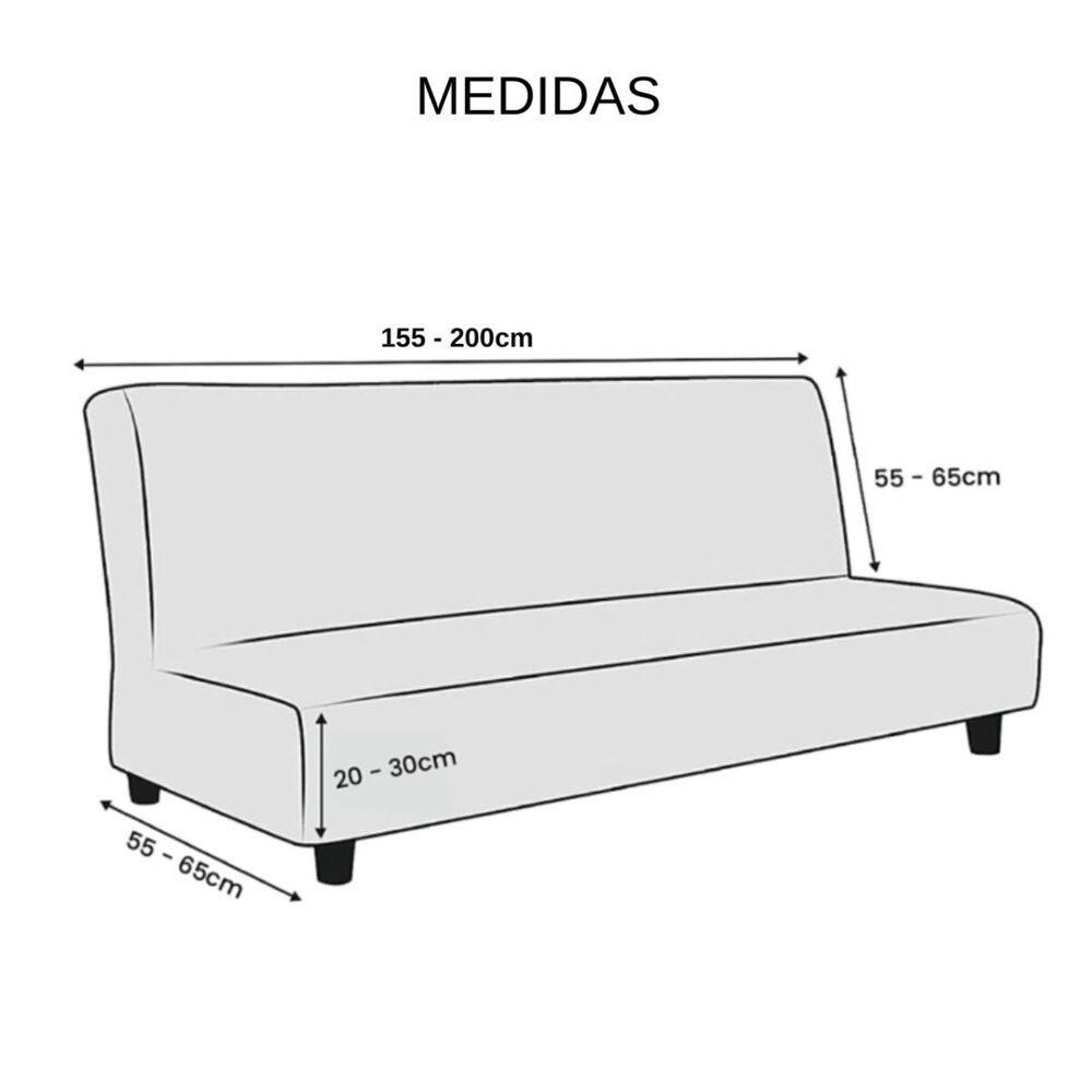 Funda Cubre Futon Cuadrille Tela Elasticada Color Gris Claro image number 2.0