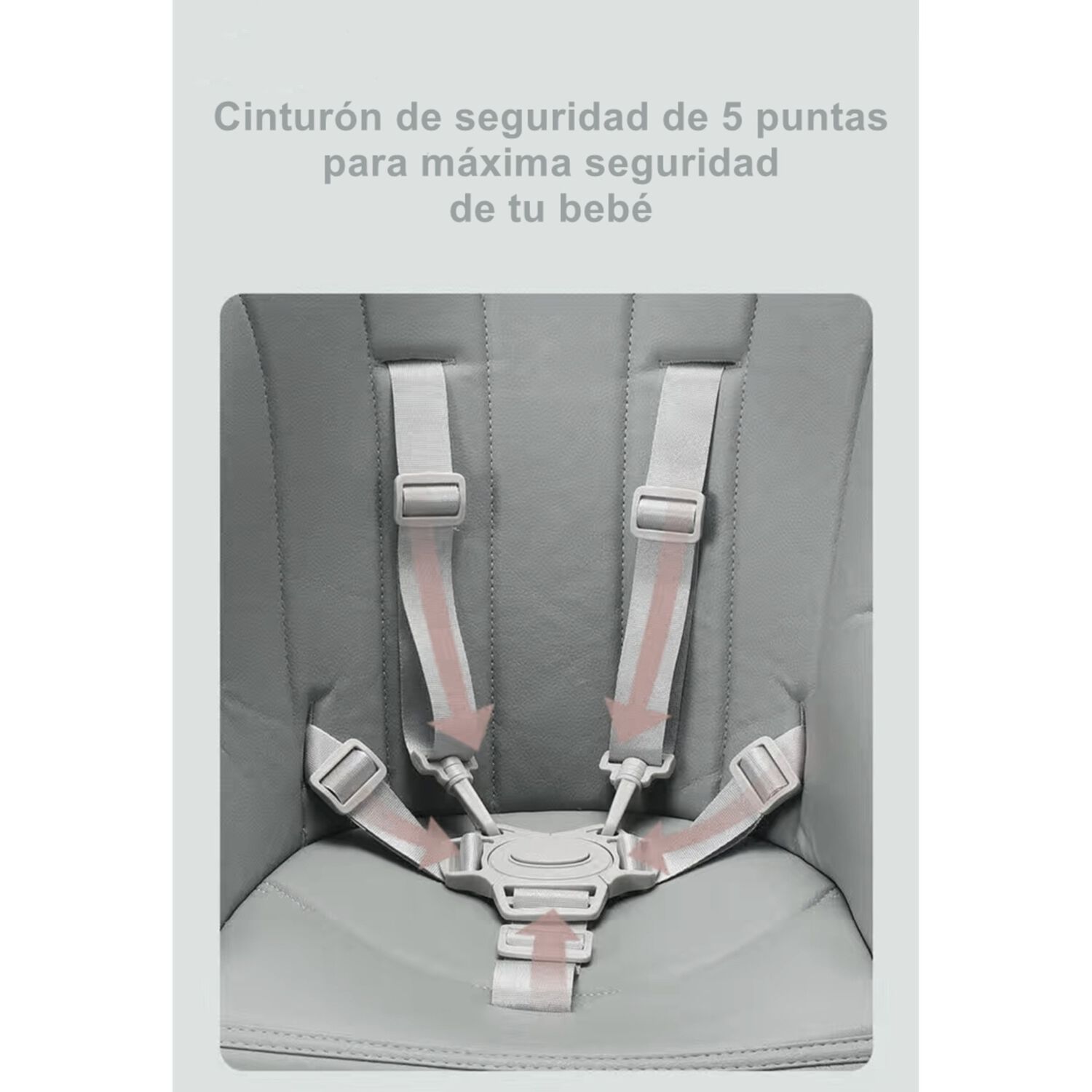 Silla De Comer Lubabycas Plegable Con Ruedas Gris image number 4.0