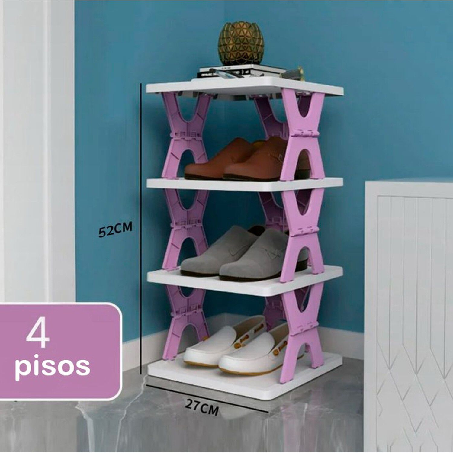 Organizador Zapatero Plegable 4 Niveles Color Lila image number 1.0