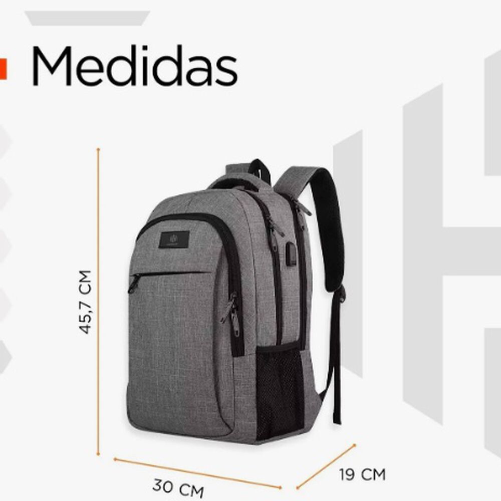 Mochila Notebook Antirrobo Gris image number 4.0