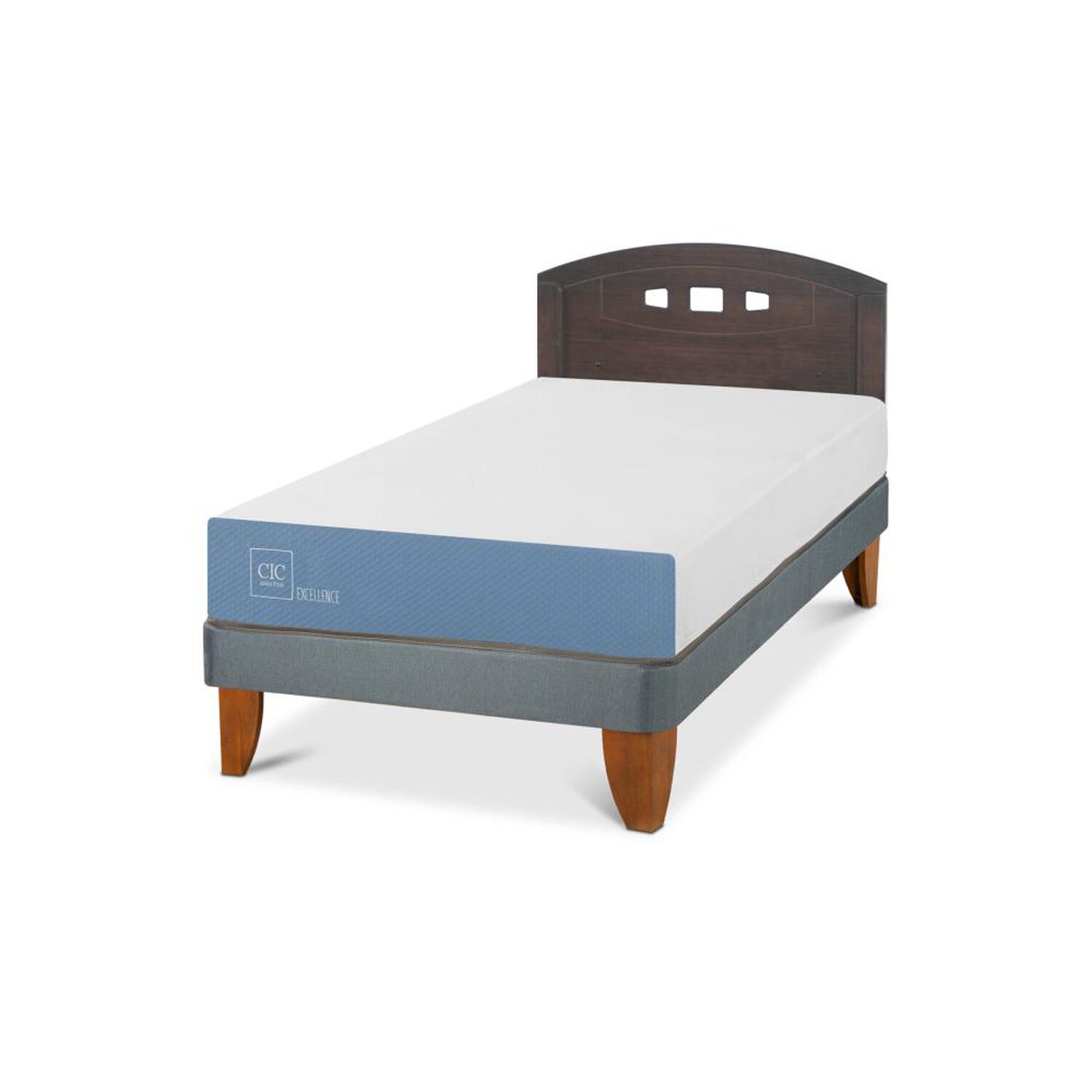 Cama Europea Cic Excellence / 1.5 Plazas / Base Normal + Respaldo image number 1.0