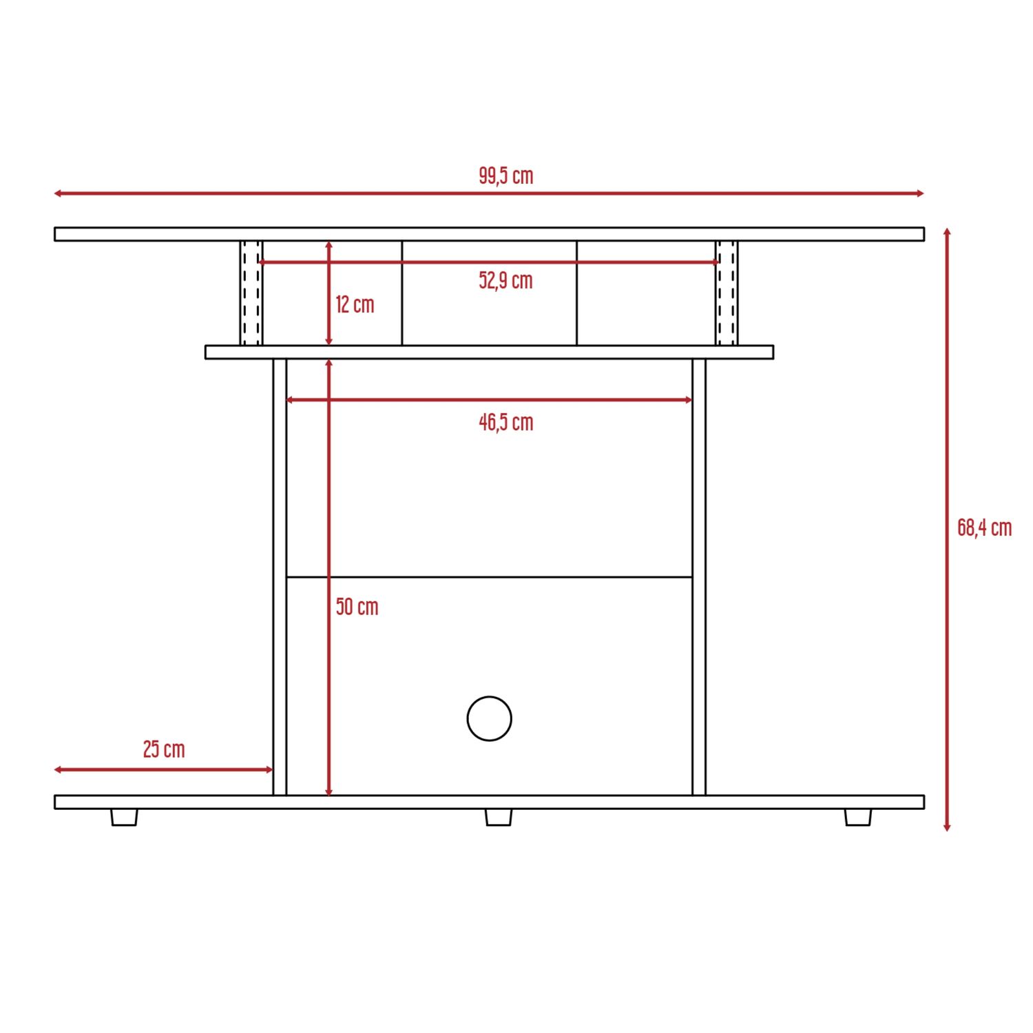 Rack Tv 40" Con Varias Repisas Fm-028w - Negro image number 6.0