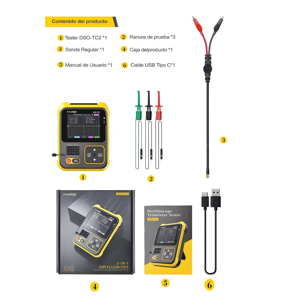 Osciloscopio Digital Y Probador De Transistores Dso-tc2 image number 3.0