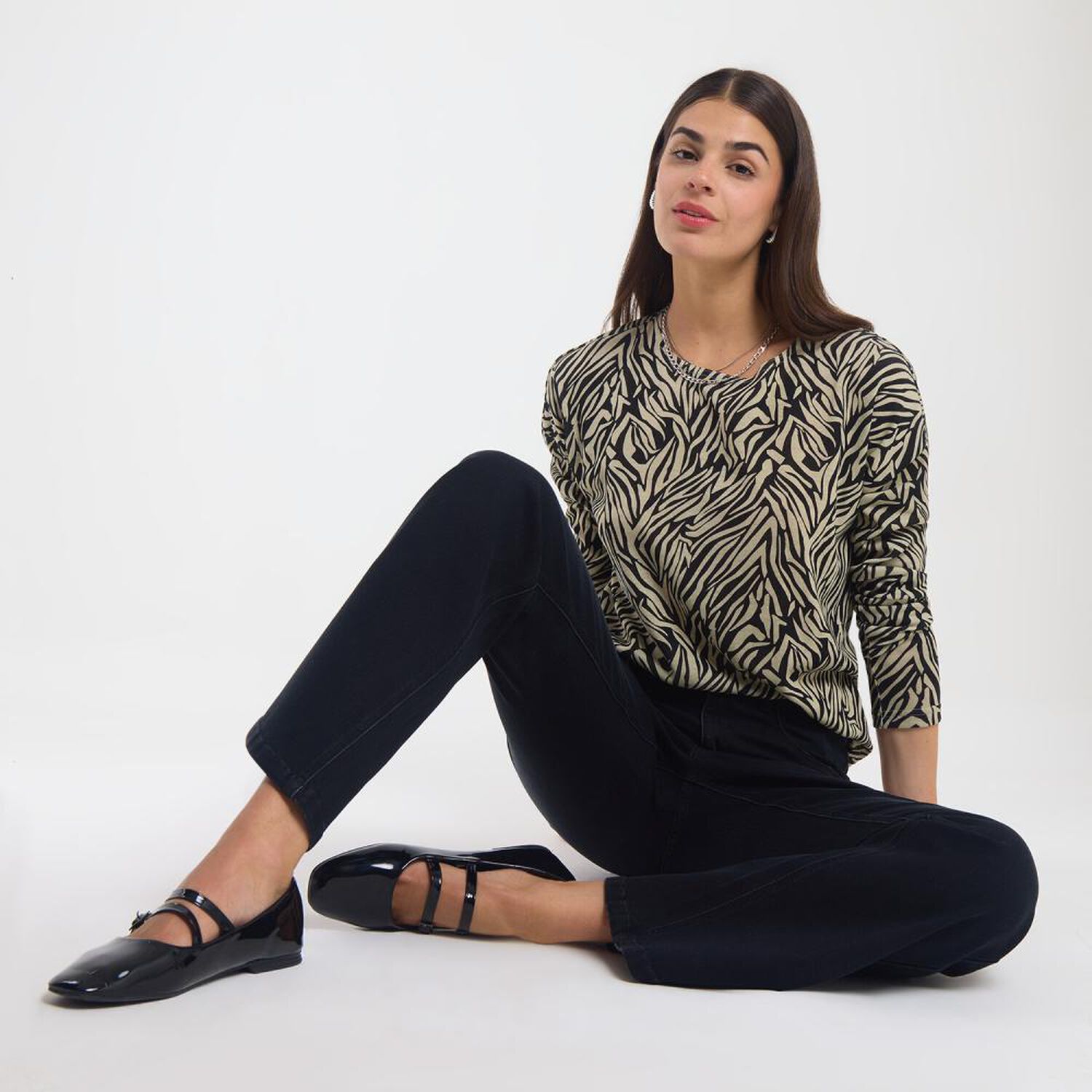 Sweater Tejido B&aacute;sico Delgado Manga Larga Cuello Redondo Mujer Rolly Go image number 1.0