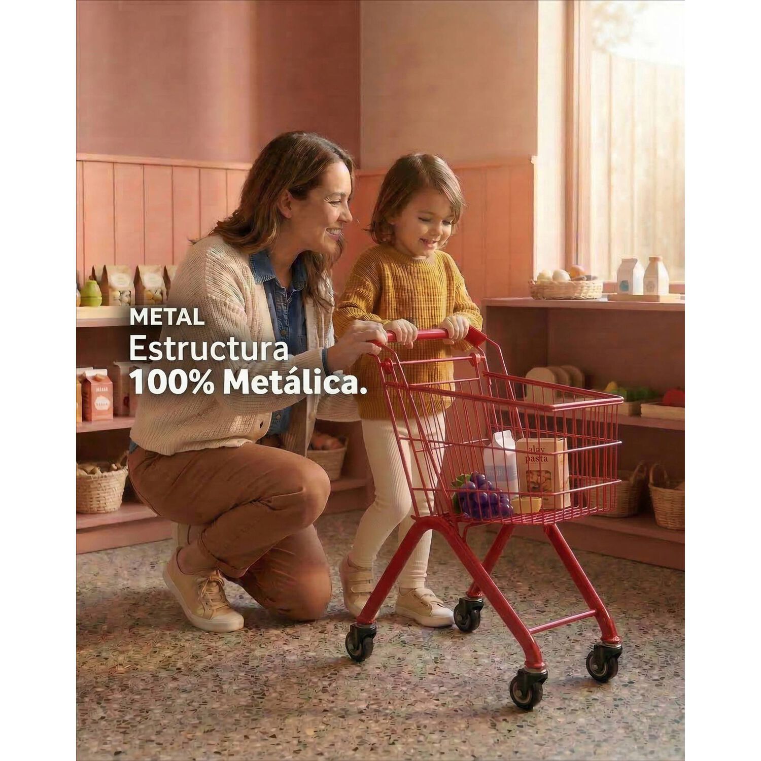 Carro De Supermercado Infantil De Metal Juguete image number 11.0