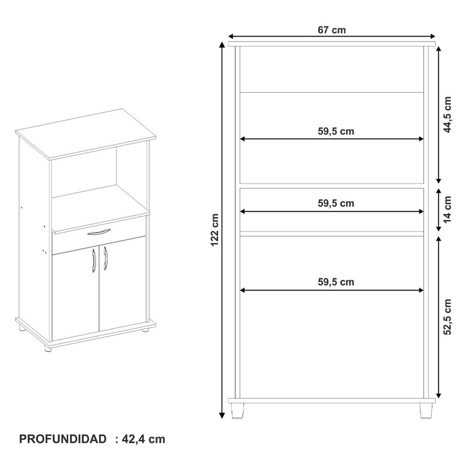 Mueble De Cocina Casa Ideal Galgary / 2 Puertas / 1 Caj&oacute;n image number 1.0