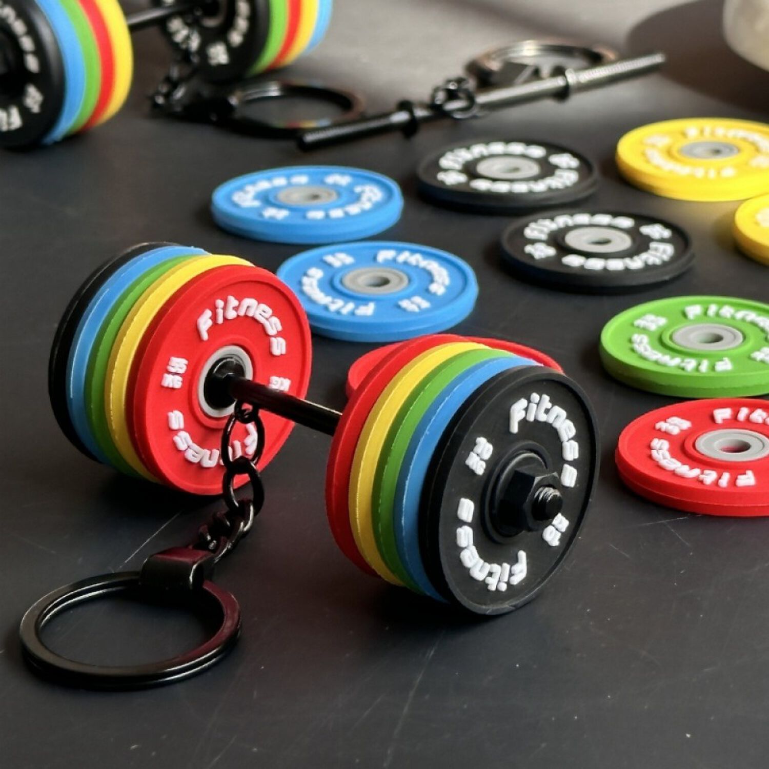 Llavero 3d Barra Con Pesas Discos Desmontable Crossfit Gym image number 5.0