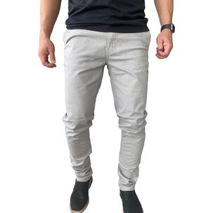 Pantal&oacute;n Elasticados Slim Fit Gabardina Gris Hombre