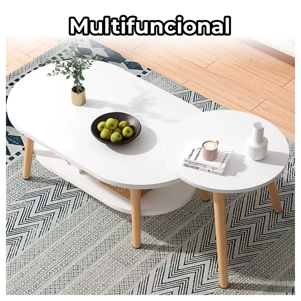 Mesa De Centro Con Mesa Auxiliar Diseño Elegante image number 2.0