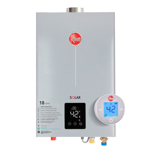 Calefont 18 L Gas Licuado T. Forzado + Control Digital Rheem