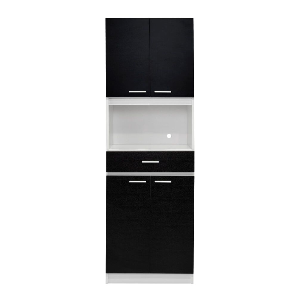 Mueble Microondas 4 Puertas 1 Cajon Fm-014b Negro Y Blanco image number 3.0