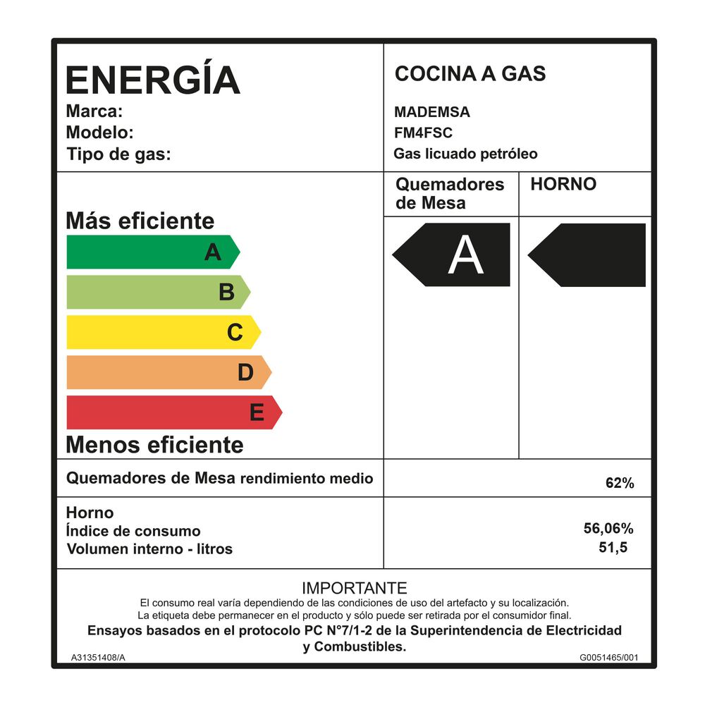 Cocina A Gas 4 Platos Horno Vapor Y Grill Fm4fsc Inox image number 15.0