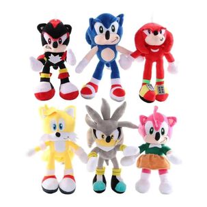 Juguete Pack 6 Peluche Sonic Y Sus Amigos 28cm Infantil