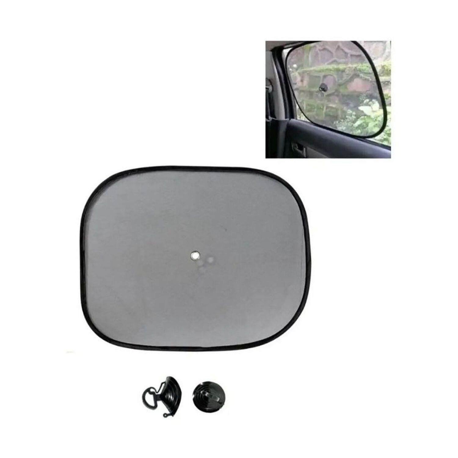 Protector Solar Lateral Para Auto Malla Negra Con Ventosa 44x36cm image number 1.0