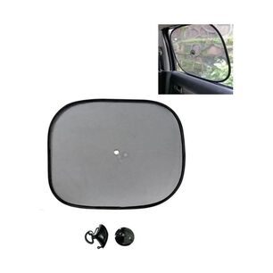 Protector Solar Lateral Para Auto Malla Negra Con Ventosa 44x36cm