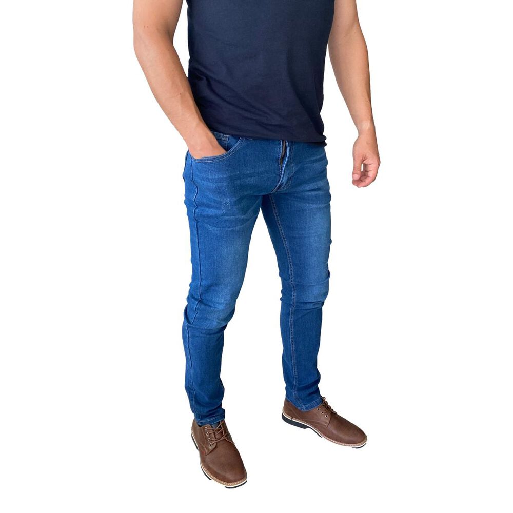 Jeans Hombre Elasticados Slim Azul image number 5.0