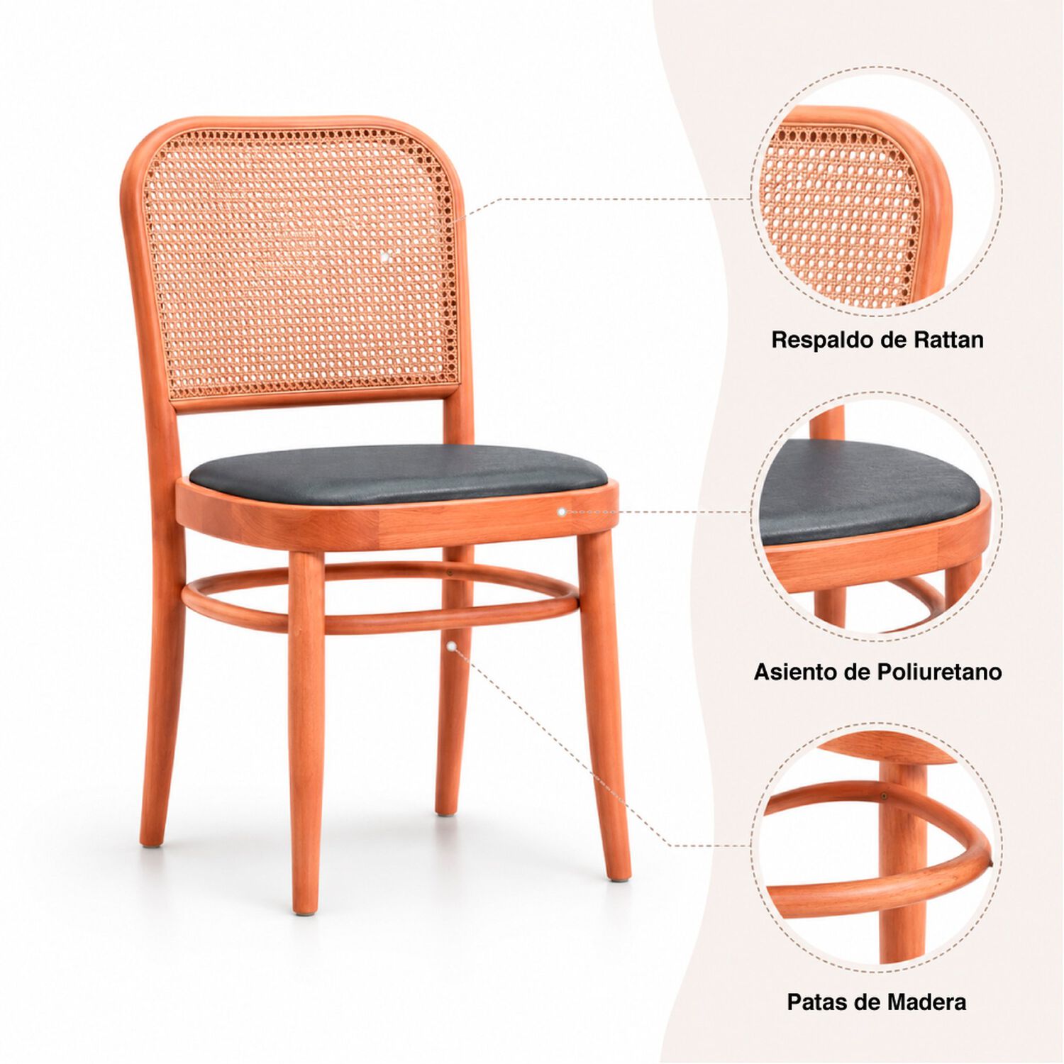 Silla De Comedor Madera Hono 44x48x86 image number 4.0