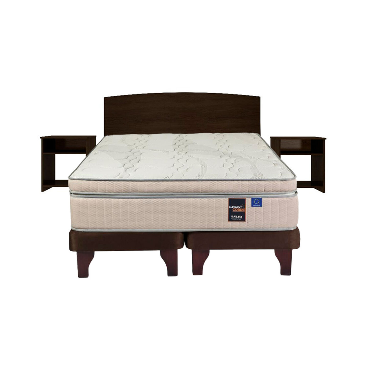Cama Europea Flex M&aacute;ximo Cobre / King / Base Dividida + Set De Maderas Dakar image number 0.0