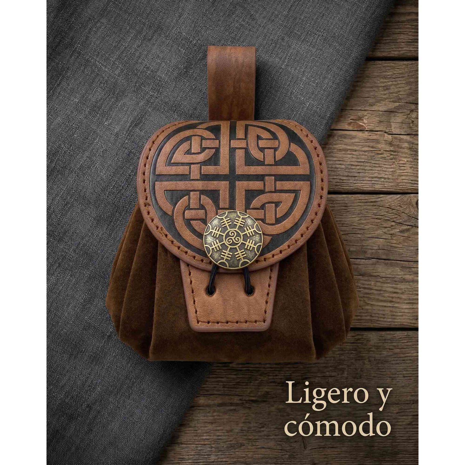 Bolso Medieval Para Cintur&oacute;n Con Broche N&oacute;rdico Vikingo image number 6.0
