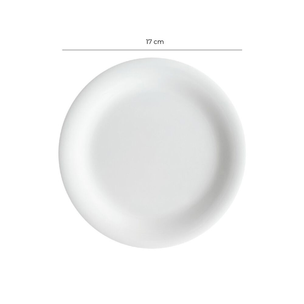 Set De 6 Platos Melamina Redondo Borde Ancho Blanca 17 Cm L&iacute;nea Cl&aacute;sica image number 4.0