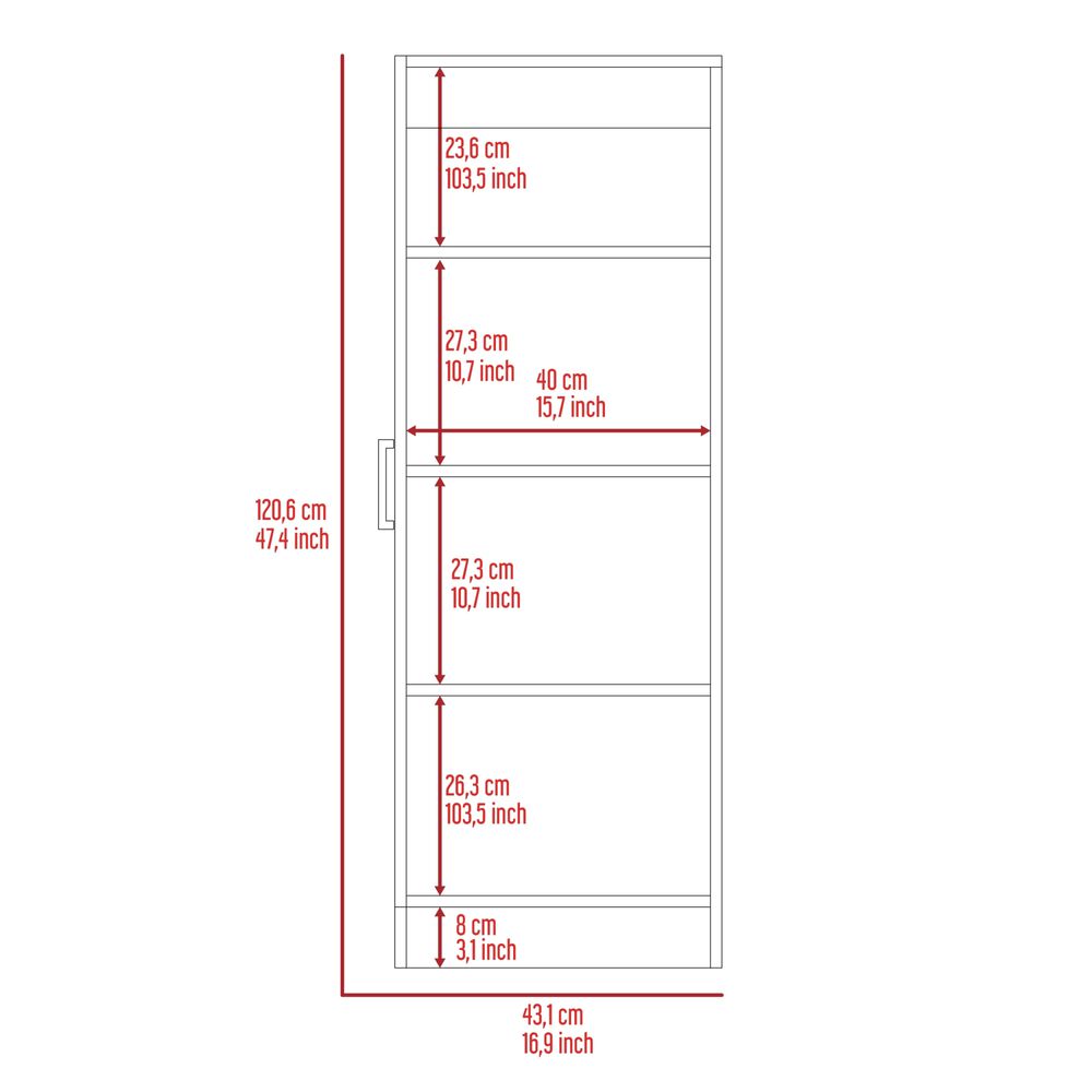 Despensa 1 Puerta 3 Repisas Blanco image number 8.0