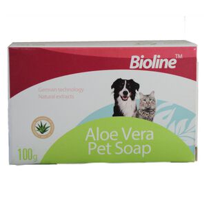 Jabon En Barra Aloe Vera Para Bañar Mascotas 100g Bioline
