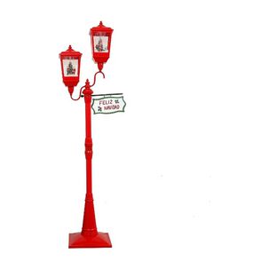 Faro Doble De Navidad 200 Cm Nieve Y M&uacute;sica