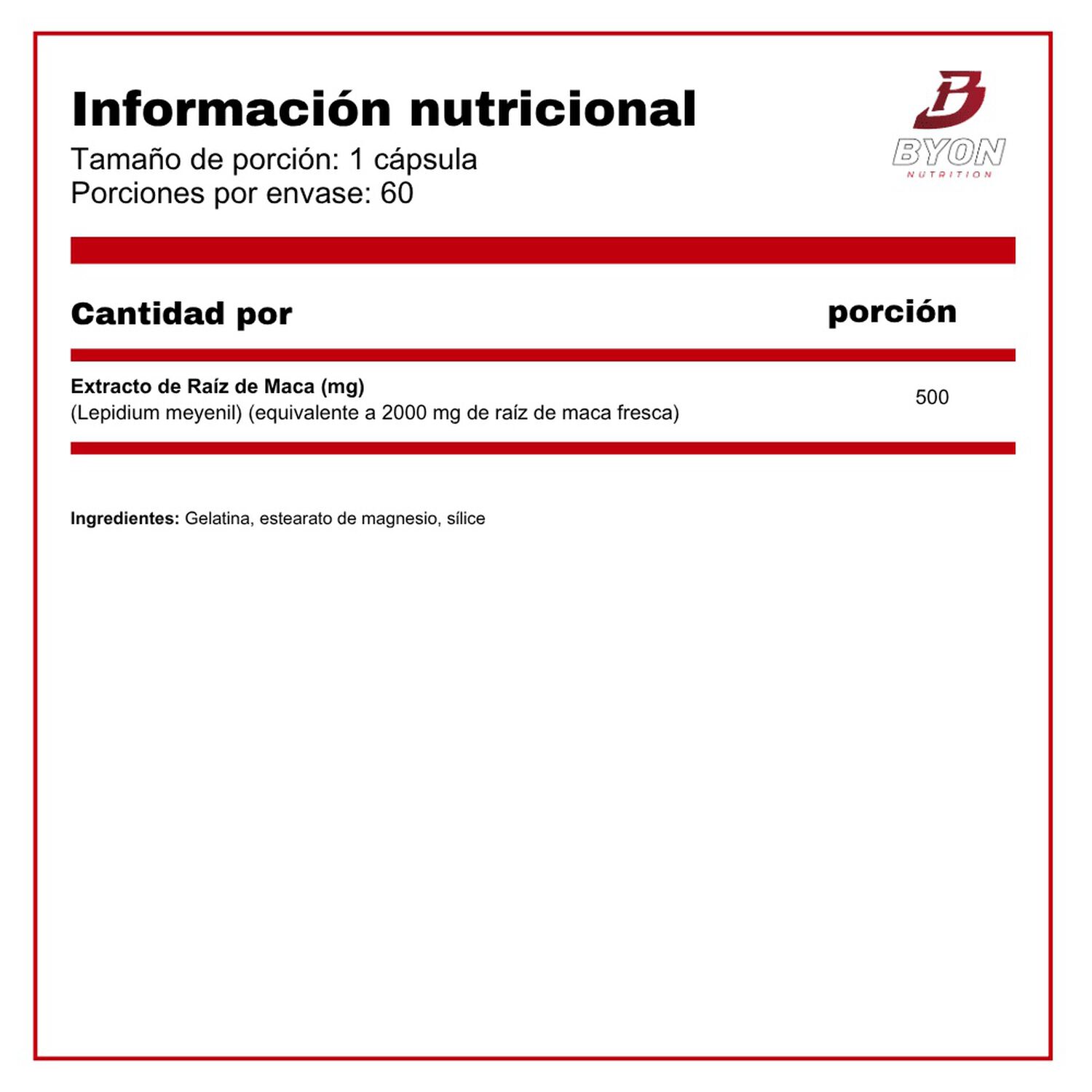 Maca 500 Mg 60 C&aacute;psulas image number 1.0
