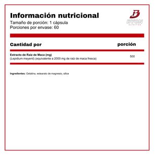 Maca 500 Mg 60 C&aacute;psulas