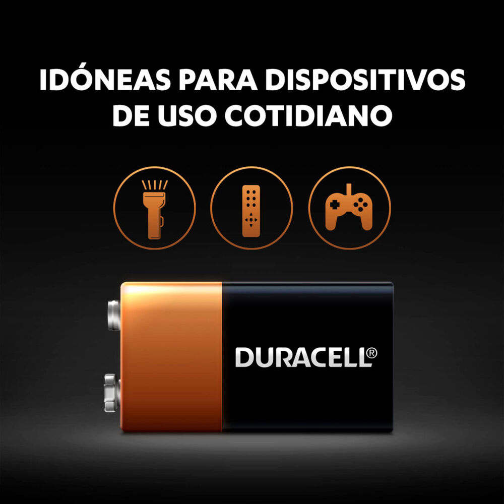 Pilas Alcalina Duracell 9V x1 Blister [ MN1604B1 ] image number 3.0