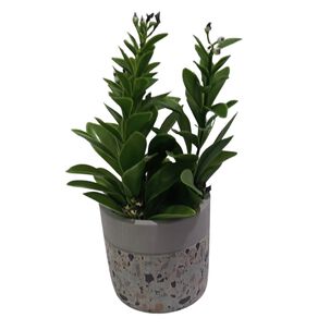 Planta Artificial Maceta Cemento 23 Cm