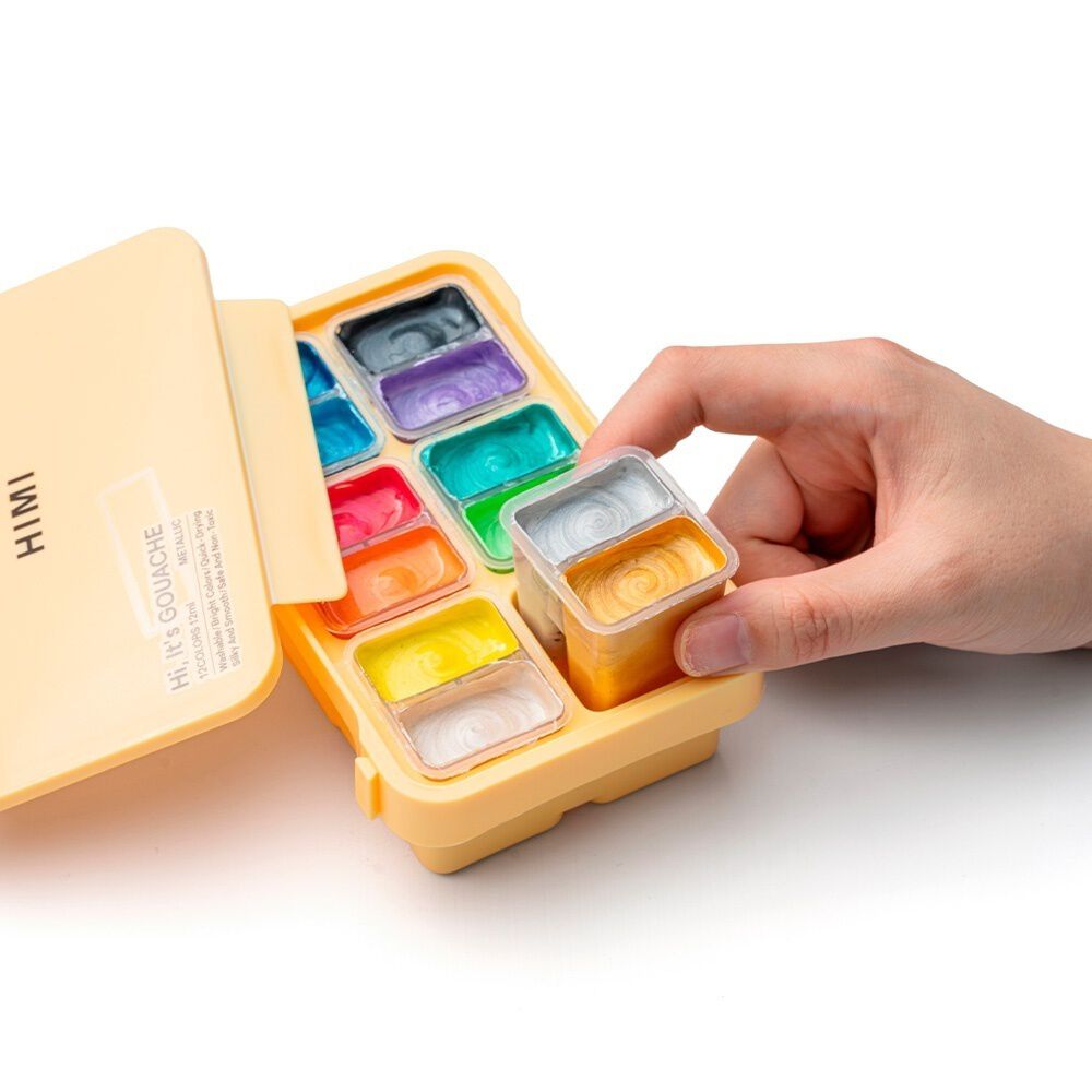 Set De Gouache Metalizada Himi 12 Colores 12ml image number 6.0
