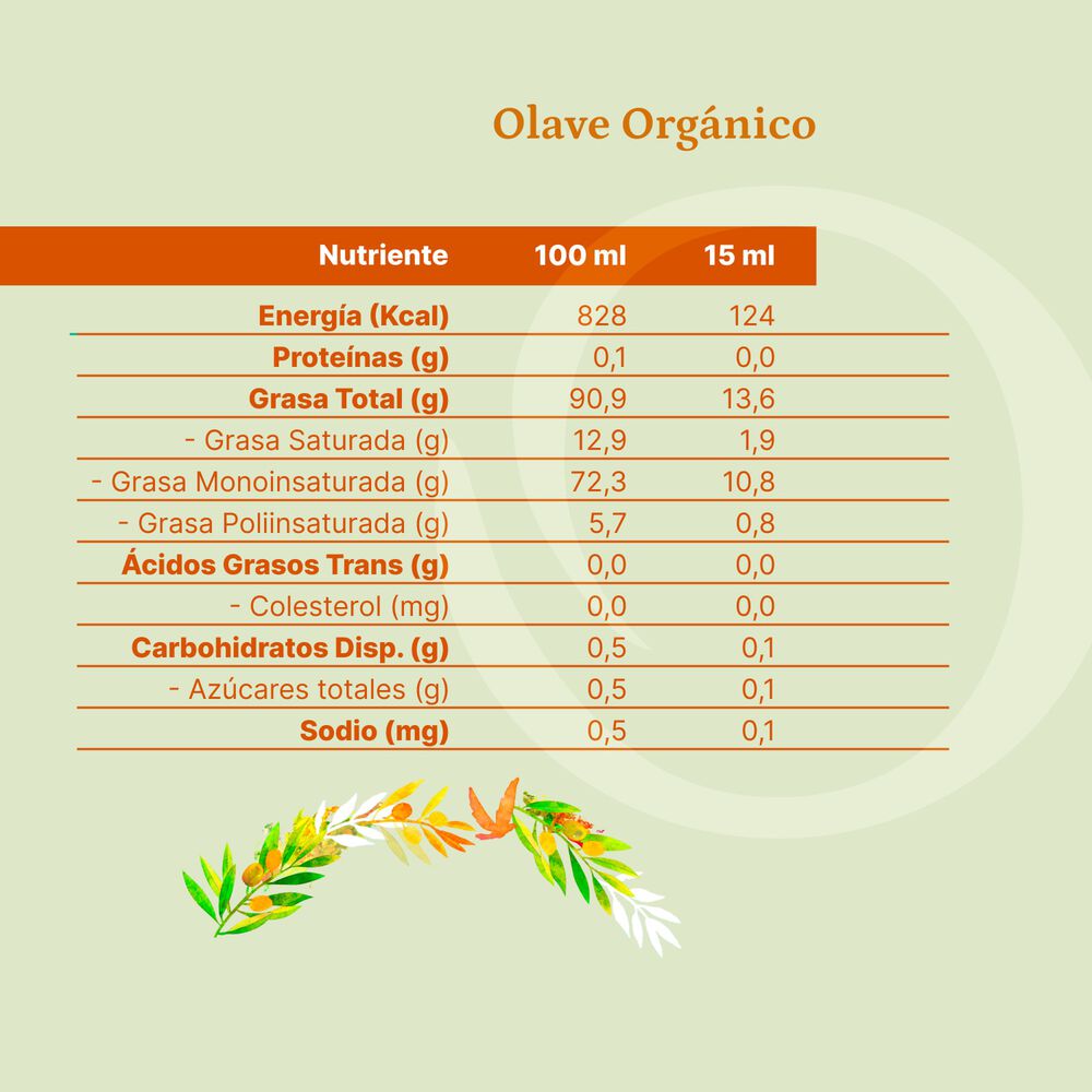 Aceite De Oliva Extra Virgen Olave Organico 500 Ml Regalo image number 4.0