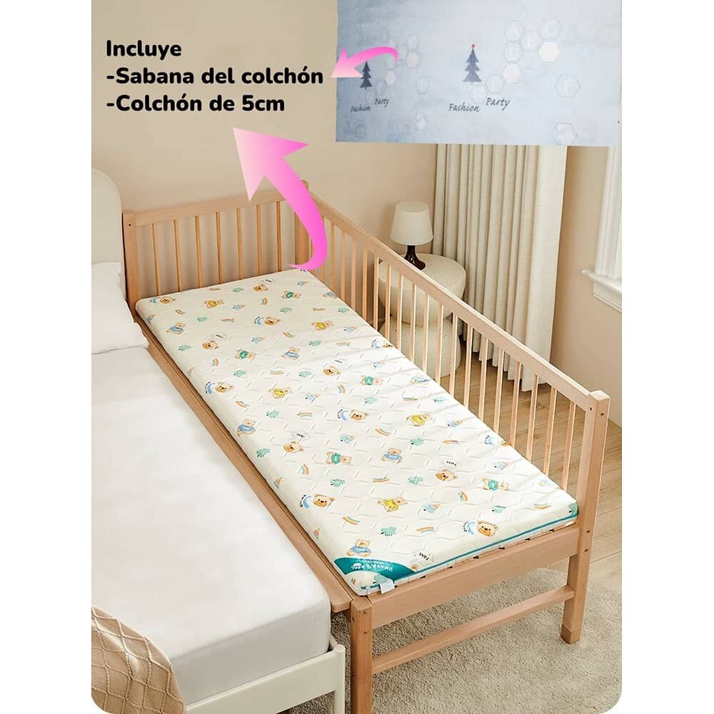 Cama Colecho 4 Laterales Con Colch&oacute;n Y Sabana Plus Lubabycas image number 5.0