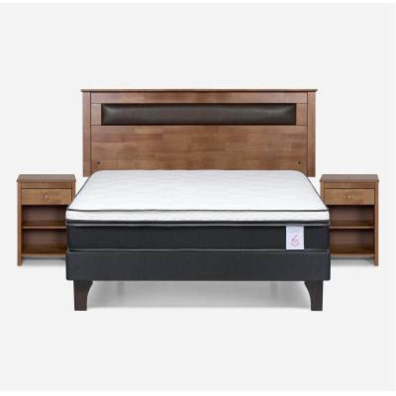 Cama Europea Rosen New Style 6 / 2 Plazas / Base Normal + Set De Maderas image number 8.0