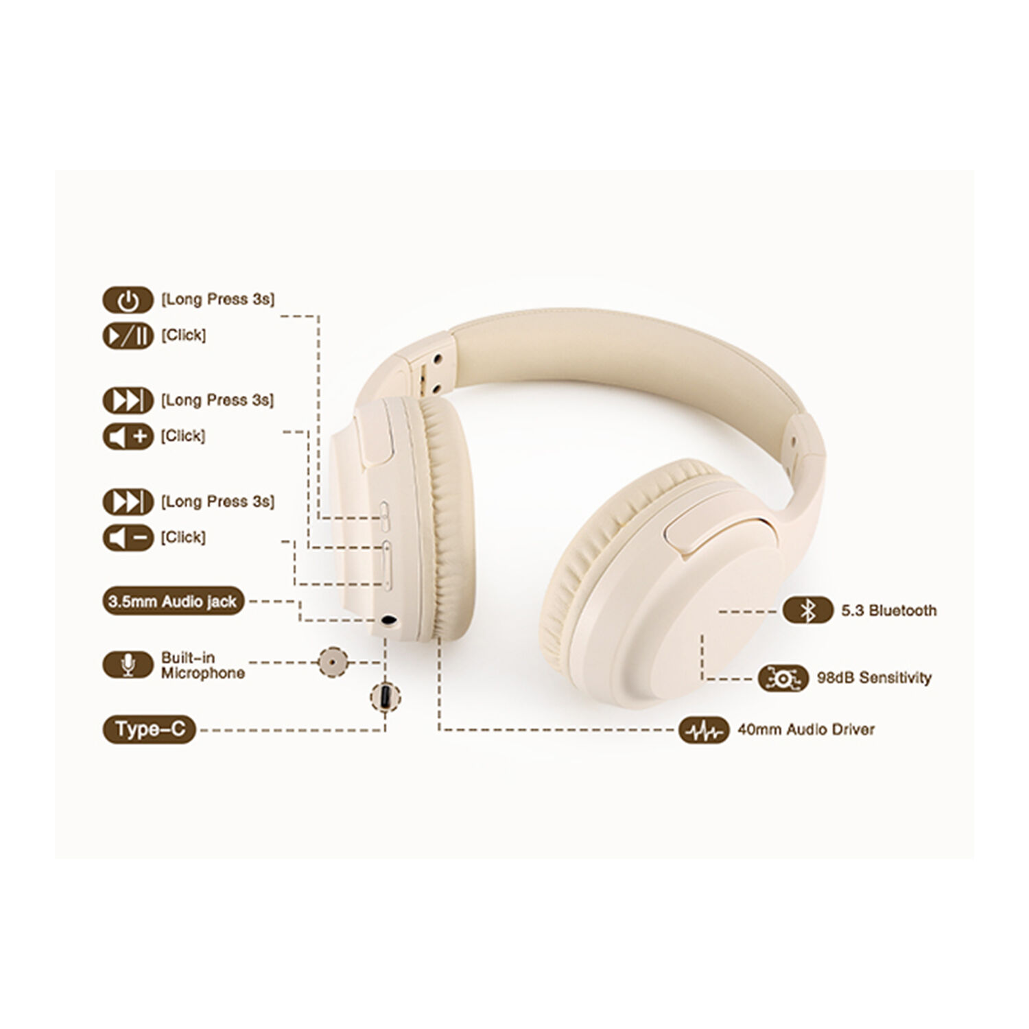 Aud&iacute;fono Jst-35a Super Bass / Bluetooth 5.3 Rosa image number 4.0