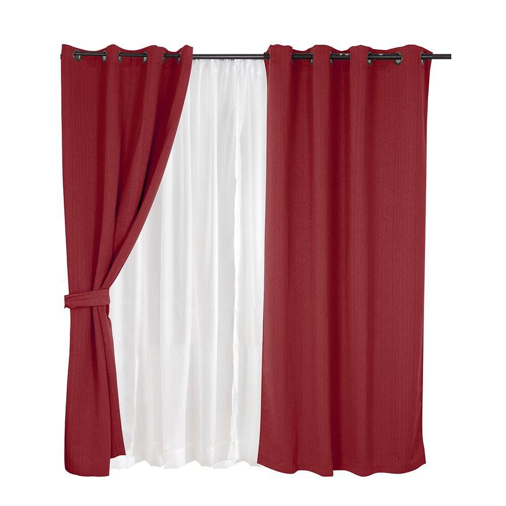 Set Cortina Jqd 8pzas Arg. 140x220 Rojo Valdivia image number 0.0