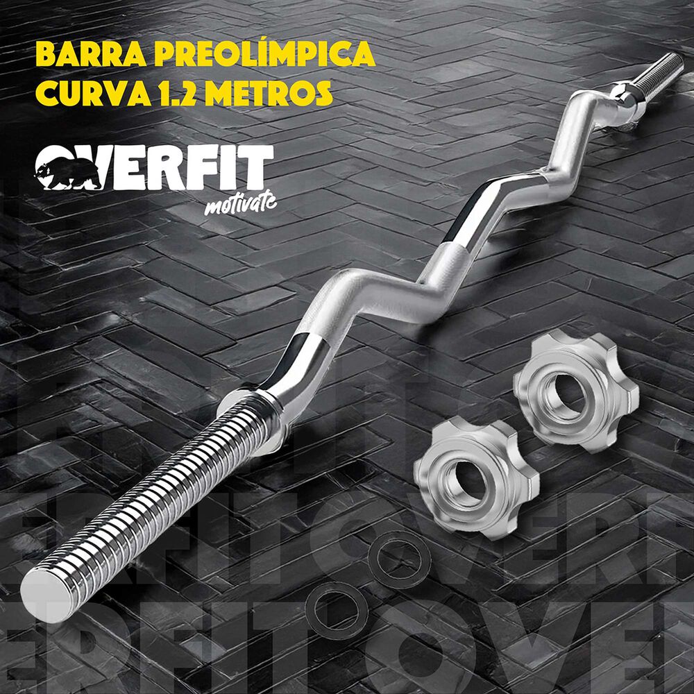 Barra Preolimpica Z 4.2 Kg Overfit 120 Cm Cromada Fitness image number 8.0