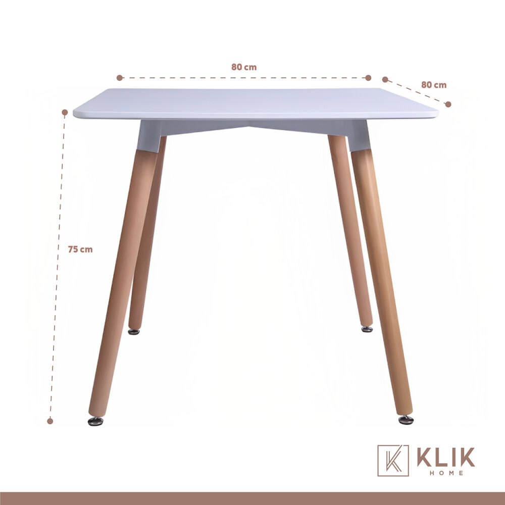 Comedor Mesa Eames Cuadrada Blanca + 4 Sillas Tulip Negras image number 4.0