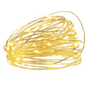 Guirnalda Solar Alambre Hada Calida Led Decoración 25 Metros