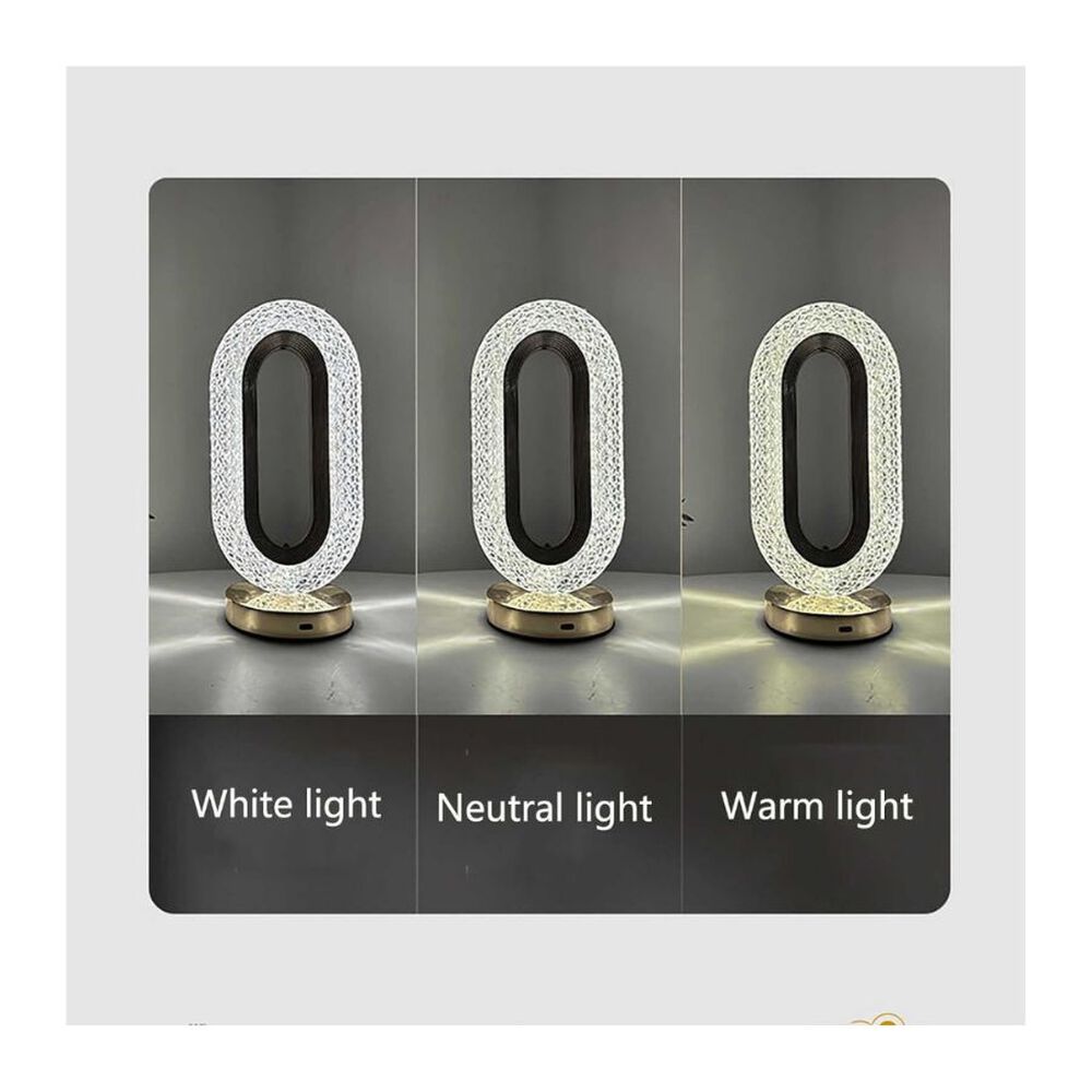 Lámpara De Mesa Led De Cristal Recargable Usb Decorativa image number 2.0