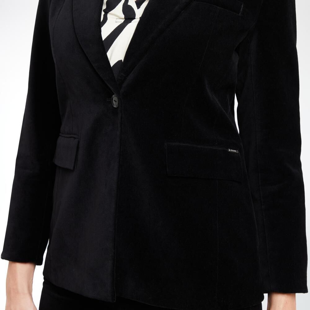 Blazer Velvet Regular Cuello Solapa Mujer Kimera image number 4.0