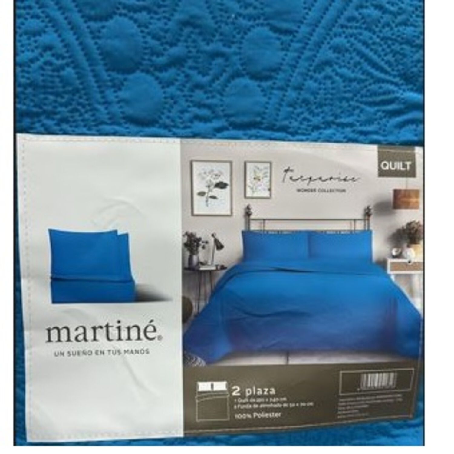 Cubrecama Quilt Reversible 2 Plazas Turquesa - Wonder Collection Martin&eacute; image number 0.0