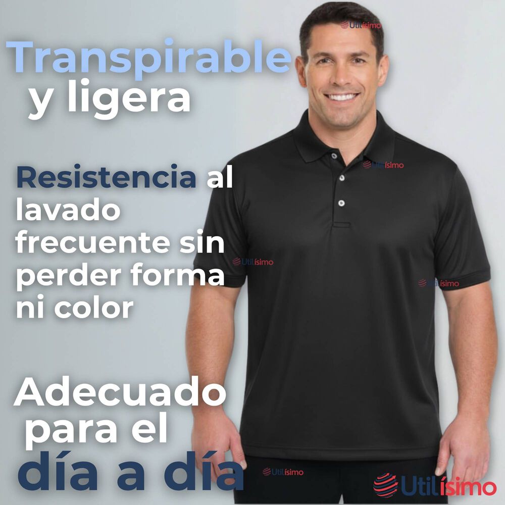 Polera Pique Premium 200g Manga Corta 100% Algodón Textura Suave Chemise Negro Hombre image number 5.0