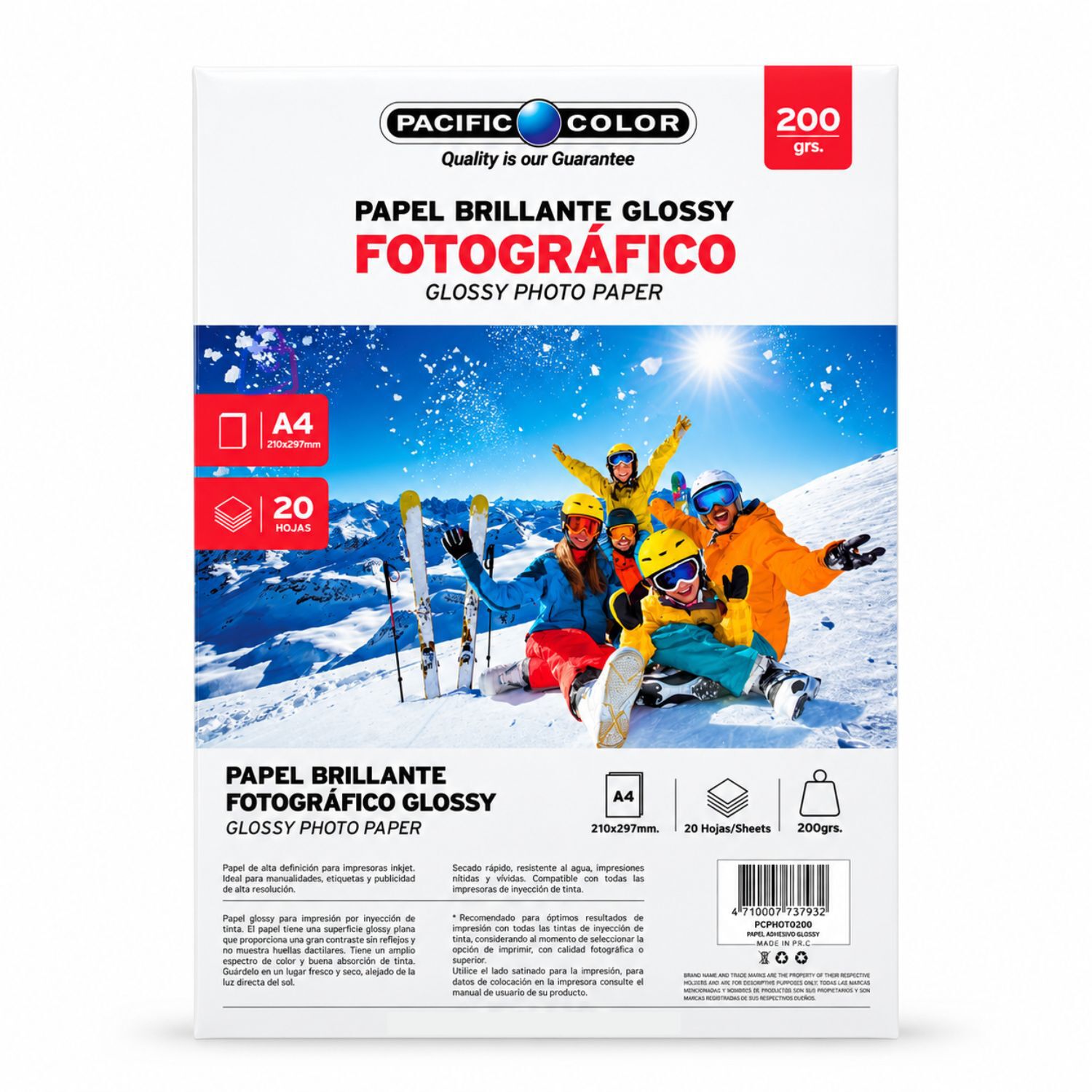 Papel Fotogr&aacute;fico Glossy A4 200g 20 Hojas Brillante - Ps image number 3.0