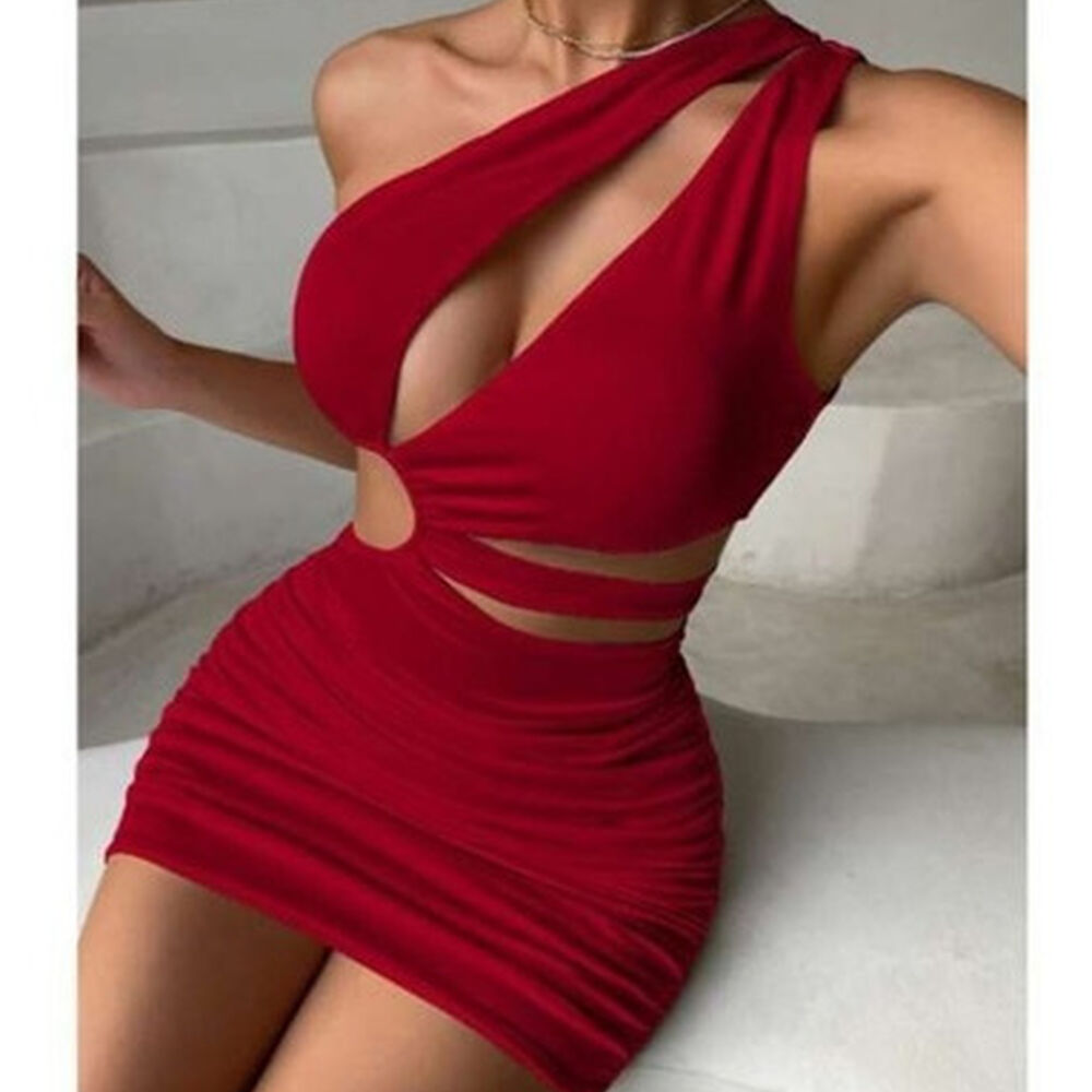 Vestido Hombro Cruzado Escote Lateral Horma Sirena Elegante image number 6.0