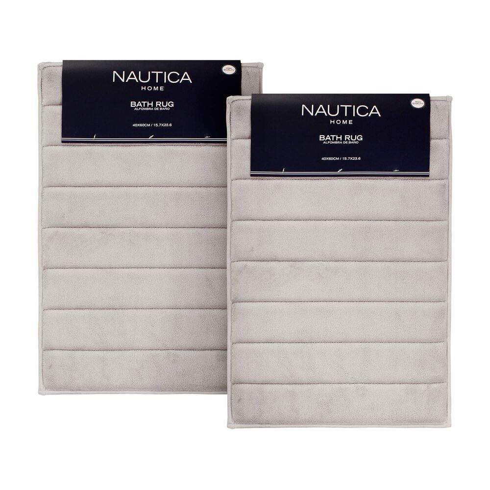 Pack 2 Alfombras De Ba&ntilde;o Nautica Home 40x60cm Coralina Ultra Suave Gris image number 0.0