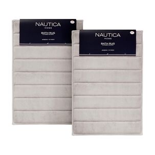 Pack 2 Alfombras De Ba&ntilde;o Nautica Home 40x60cm Coralina Ultra Suave Gris