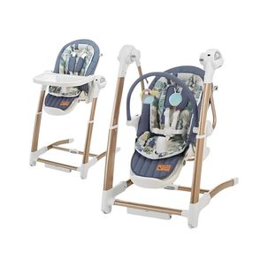 Silla De Comer Y Columpio Mecedor Lujoso Lubabycas Azul